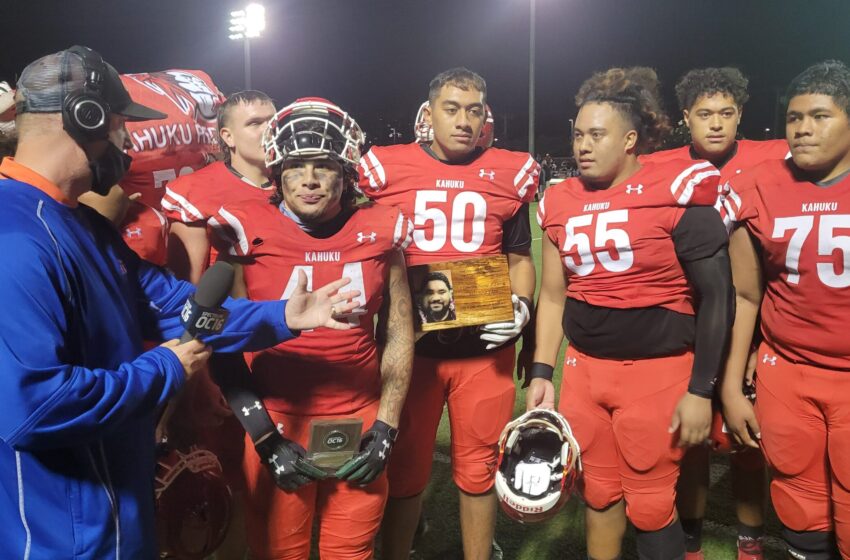  Kahuku Flattens Saint Louis 49-14 To Take The Open Football State Championship Back To The North Shore