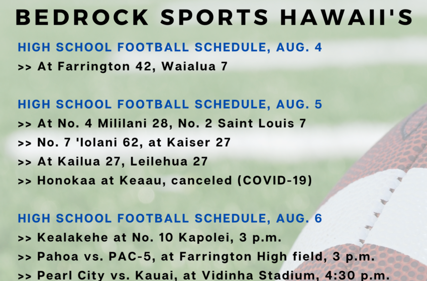  Bedrock’s Friday Hawaii High School Football Scoreboard; 3 Games In, 1 Canceled