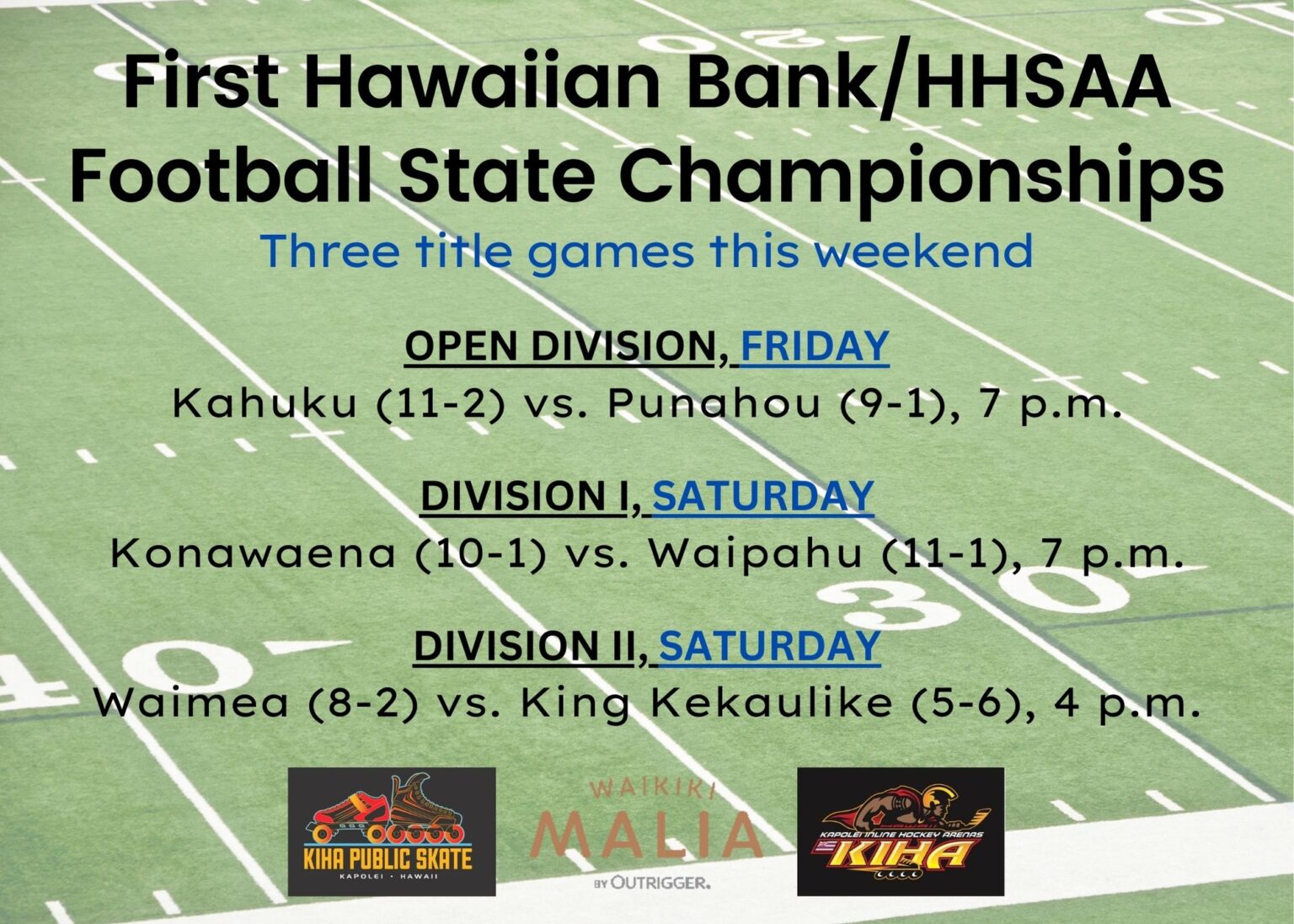 Waimea And King Kekaulike To Make Momentous Appearance In DII Football