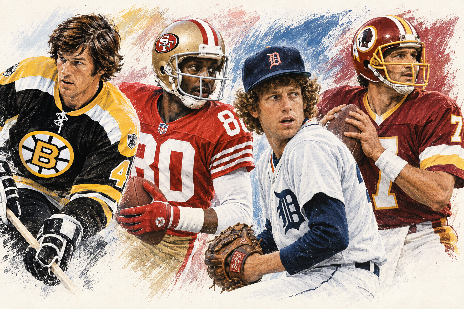 Bobby Orr, Jerry Rice, Mark Fidrych, Joe Theismann.