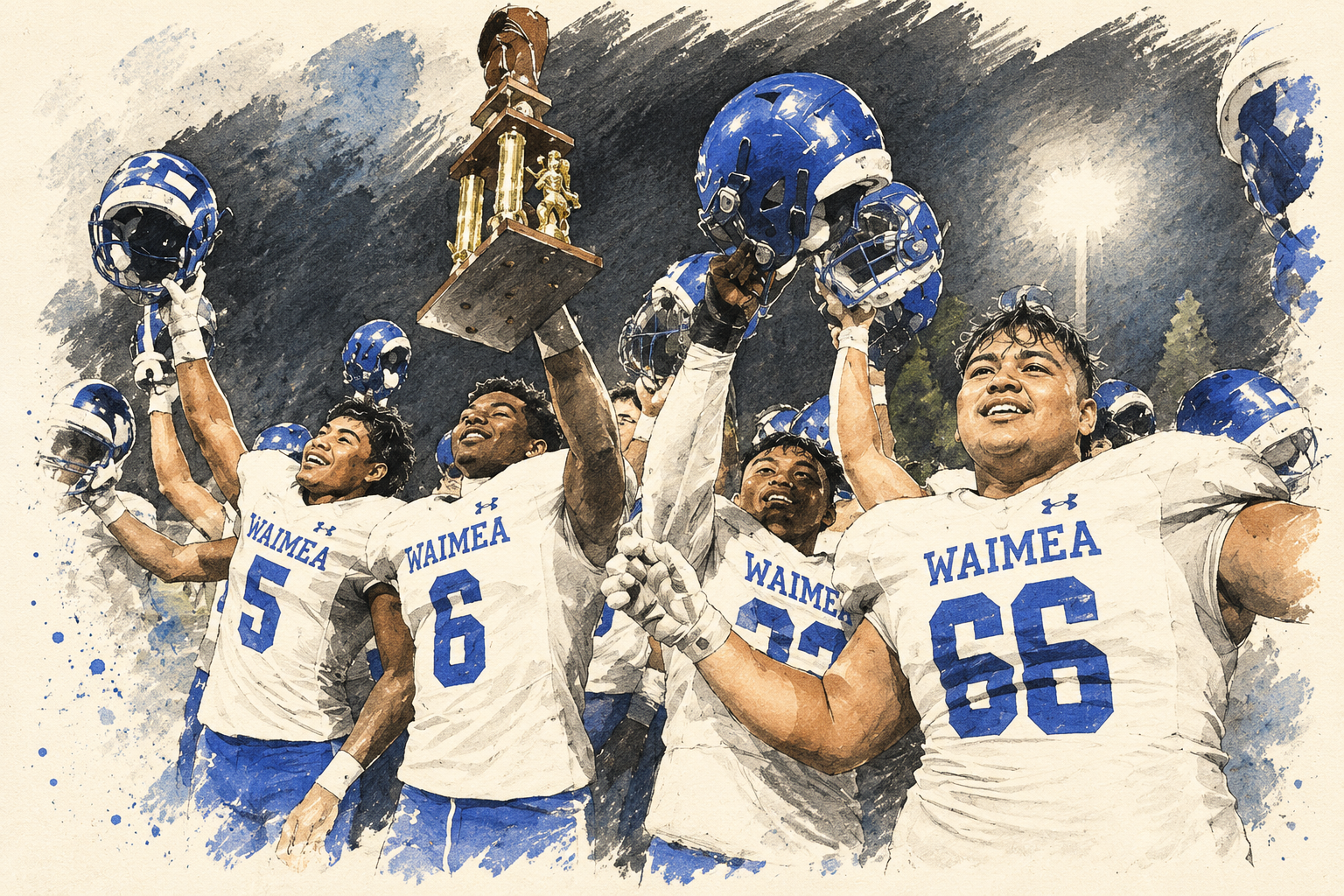Waimea football won its first football state championship in December 2022.